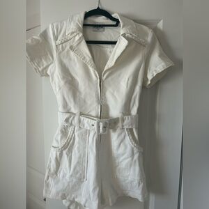 Show me your mumu bridal white denim outlaw romper
